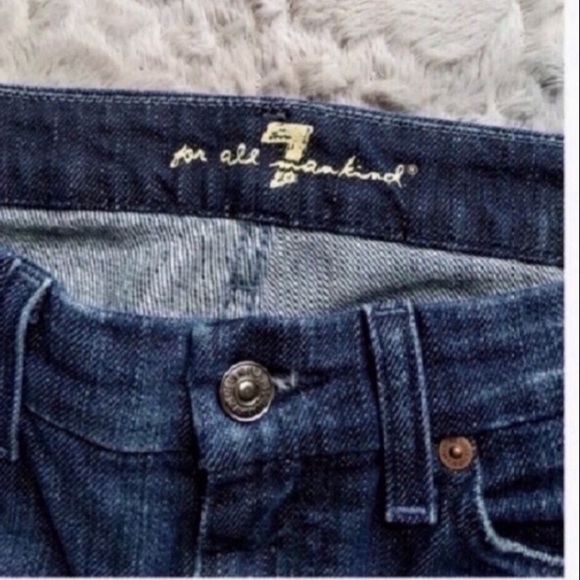 7 for All Mankind white & blue A pocket Jeans - Picture 5 of 6